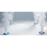 EAGO AWT GE113-1TSL Whirlpool mit vier Massagedüsen, die in Echtzeit blaues LED-Licht und sprudelnde Wasserfontänen in Weiß und Dampf abgeben.