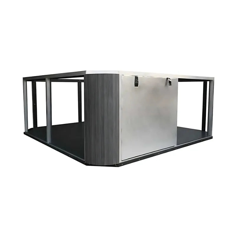 Aluminiumkonstruktion mit geschlossener, isolierter Bodenplatte aus GFK​