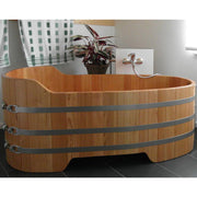 Blumenberg Holzbadewanne mit demontierbarem Sockel zur Reduktion der Transporthöhe