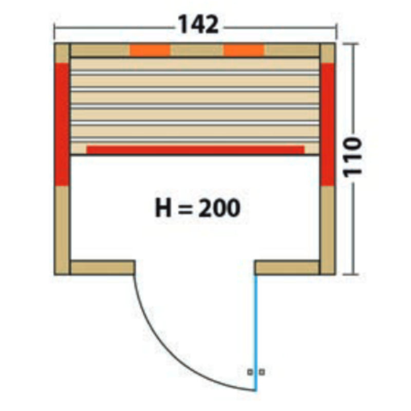 B-Ware: Infraworld Dura Cedar 142 Infrarotkabine/Triosol