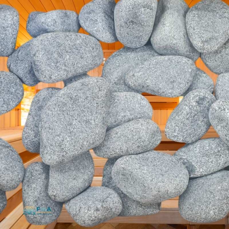 Runde Sauna Aufgusssteine – thermoresistente Natursteine für sanften Dampf in der Sauna