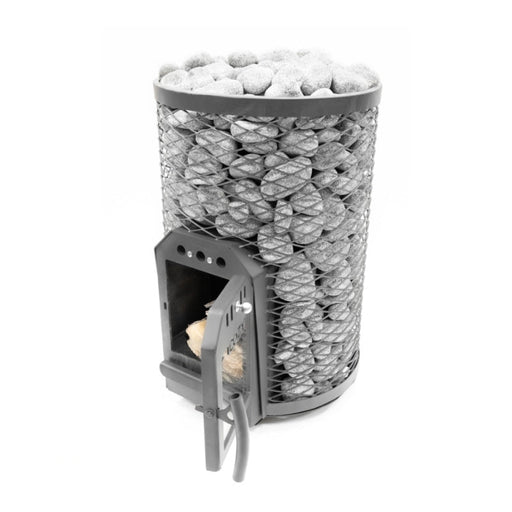 Saunaofen Cozy 12 O – Vorderansicht mit geschlossener Glastür, ideal für Wellnessbereich