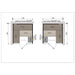 Technische Skizze der FinA Wellness Frieda Sauna, Modell 1,96 x 1,96 m, mit Glasfront links und rechts