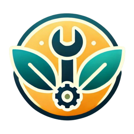 FinA Wellness Montage-Service Logo mit Schraubenschlüssel, Zahnrad und grünen Blättern in Kreis-Design