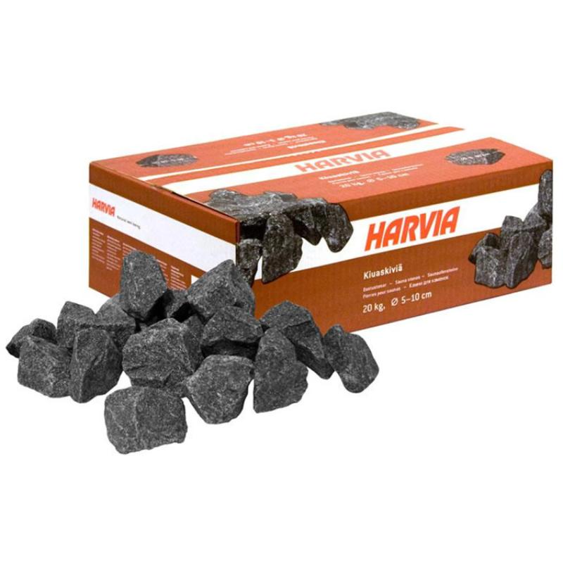 Harvia Saunasteine Kiuaskivi 20 kg in Kartonbox, lose Granitstein-Nuggets in Größe 5-10 cm