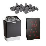 Harvia KIP E Saunaofen Set mit Xenio CX110 Steuerung, Touchpanel und 20 kg Saunasteinen – Komplettlösung für private Saunakabinen von 3 bis 14 m³.