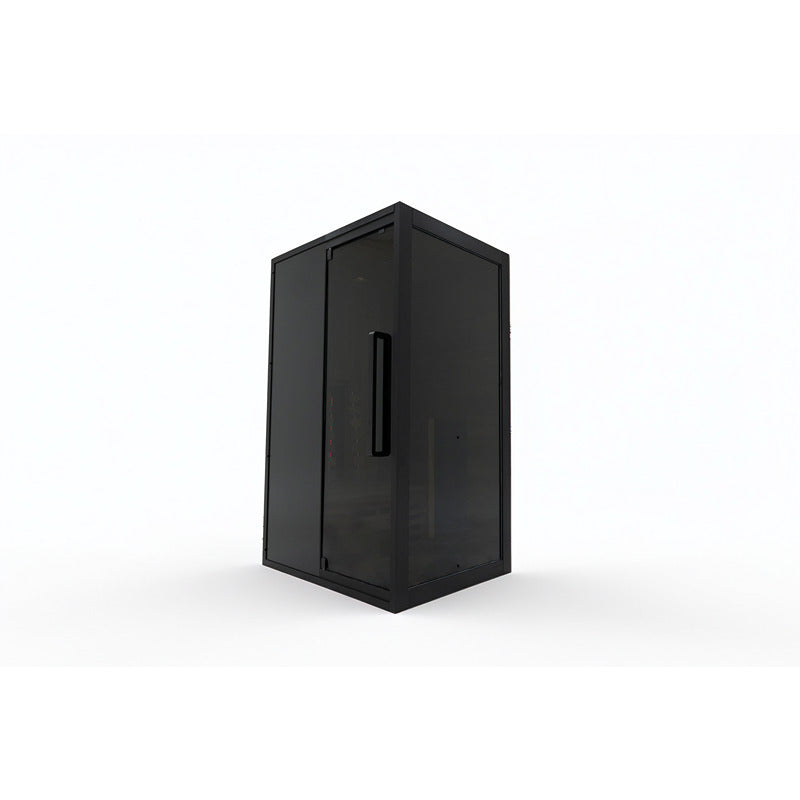 Geschlossene Glasfront der Hekla IR 100 Infrarotsauna 100x120 für 1 Person