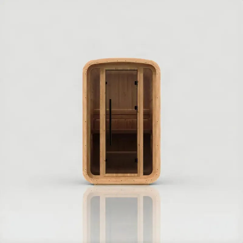 Hekla Mini Cube Outdoor Sauna Glazed, 2-Person