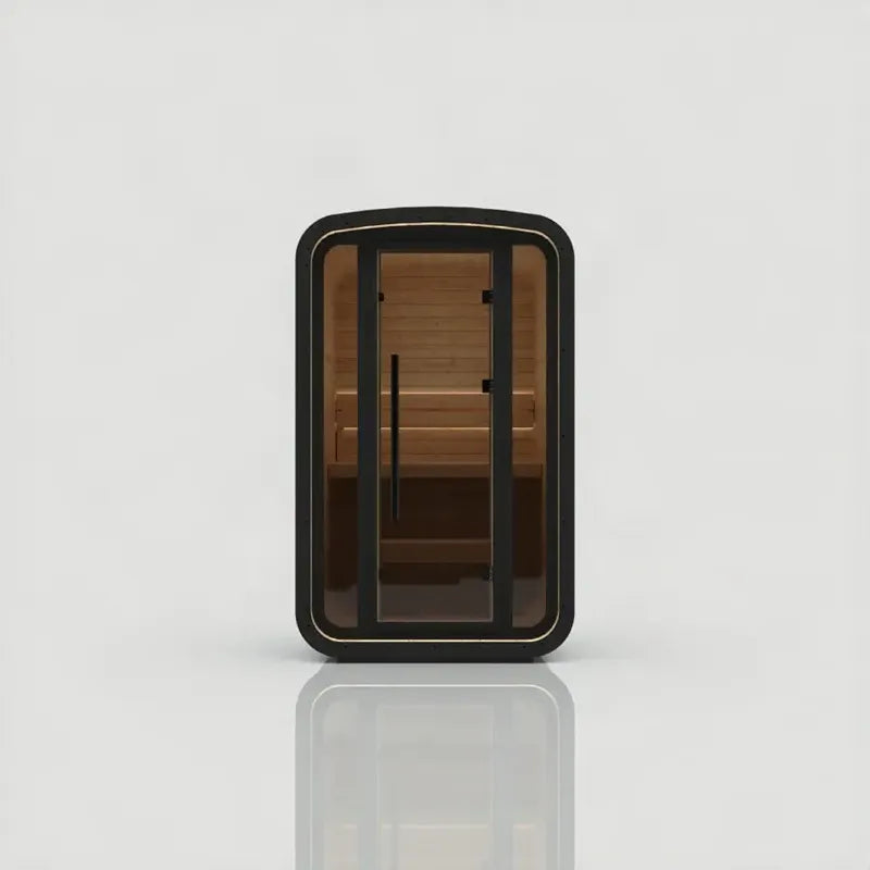 Hekla Mini Cube Outdoor Sauna Glazed, 2-Person