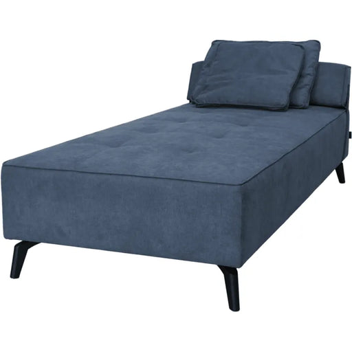 ITW Ispera Wasser Wellnessliege in Blaugrau mit verstellbarem Kopfteil und schwarzen Beinen, perfekt für Entspannung und Wellness