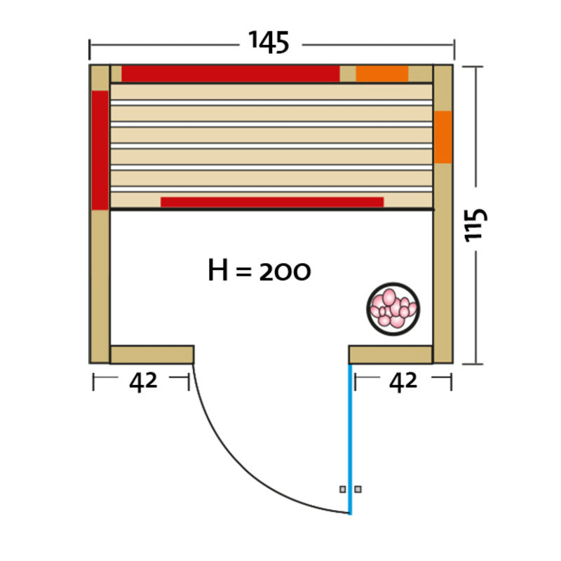 Infraworld-infrarotkabine-Grundriss-TrioSol-Basel-145_Tuer_re