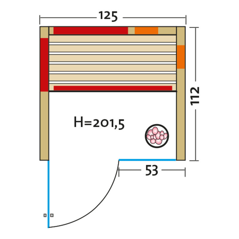 Infraworld-infrarotkabine-Grundriss-TrioSol-Glas-125-Tanne-VG_Tuer_li