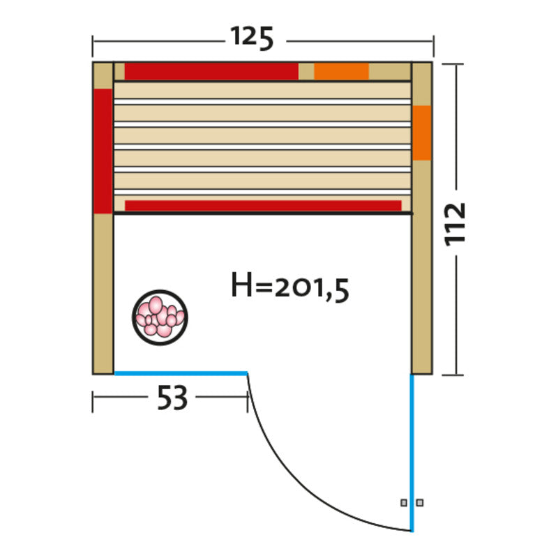 Infraworld-infrarotkabine-Grundriss-TrioSol-Glas-125-Tanne-VG_Tuer_re