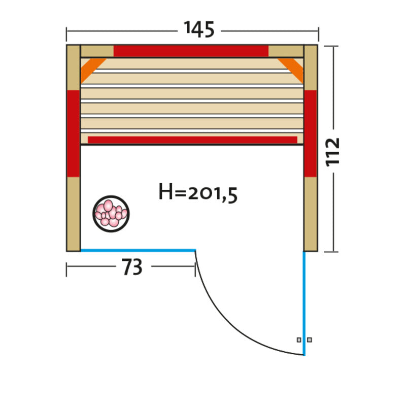 Infraworld-infrarotkabine-Grundriss-TrioSol-Glas-145-Fichte_Tuer_re