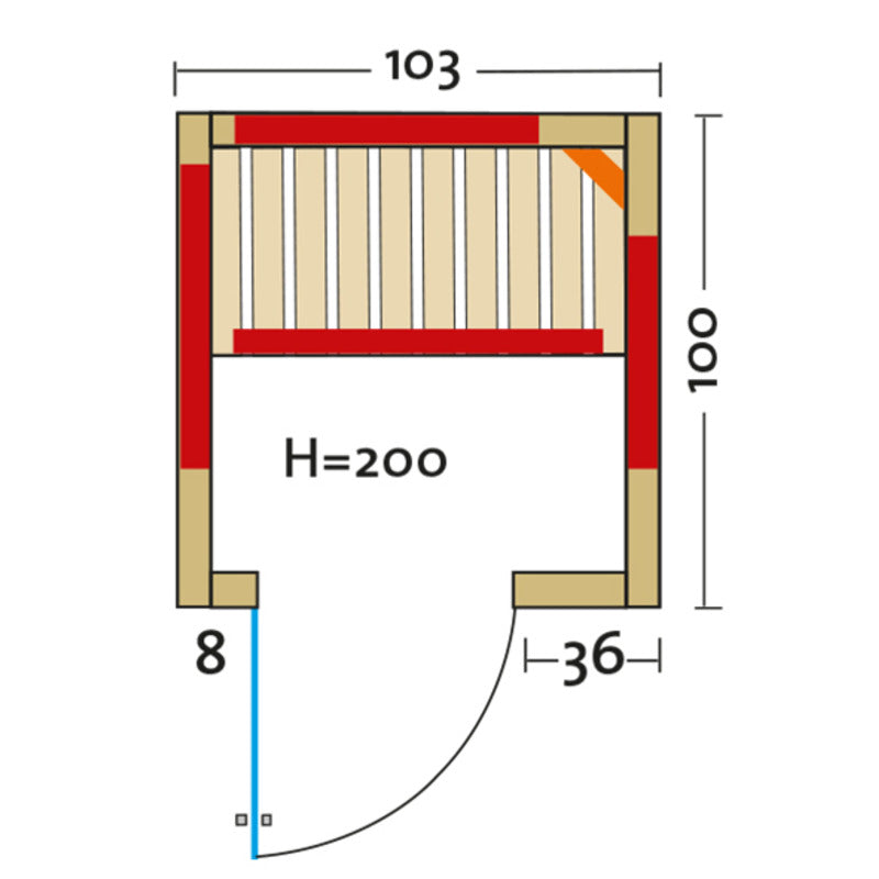Infraworld-infrarotkabine-Grundriss-Vario-Natura-103_Tuer_links