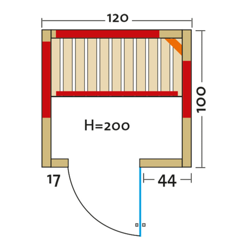 Infraworld-infrarotkabine-Grundriss-Vario-Natura-120_Tuer_rechts