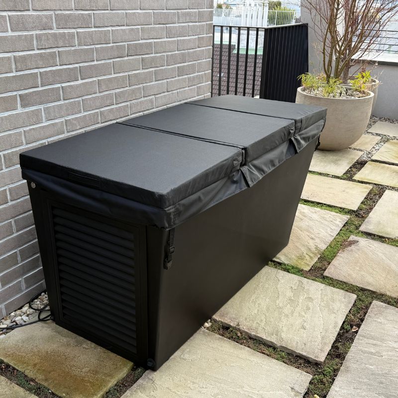 Schwarze chill tubs lite Eisbad Wanne mit passendem Deckel, praktische Lösung für Eisbaden zuhause