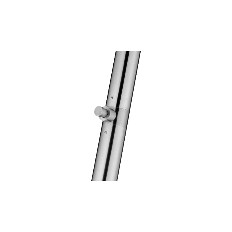 Moderne Duschstange aus gebürstetem Edelstahl von JEE-O Fatline mit integriertem Push-Ventil und minimalistischem Design