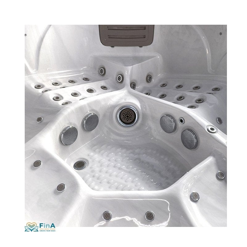 Whirlpool Alpha 723 mit moderner Vollausstattung – High-End Jacuzzi mit vielen Massagedüsen und LED-Beleuchtung