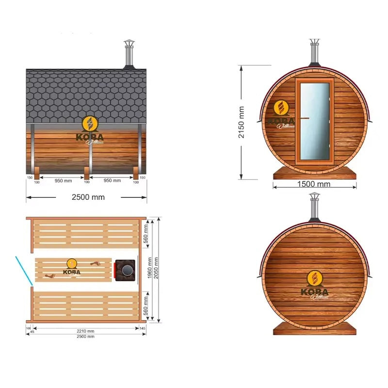 Koba-Basic-Fass-Aussensauna-in-Fichte-2500mm-laenge