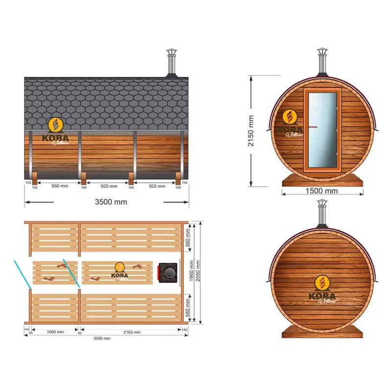 Koba-Basic-Fass-Aussensauna-in-Fichte-3500mm-laenge-vorzimmer