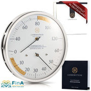 Sauna-Klimamesser mit übersichtlicher Anzeige – Messbereich Temperatur 40–120 °C und Luftfeuchtigkeit 0–60 %