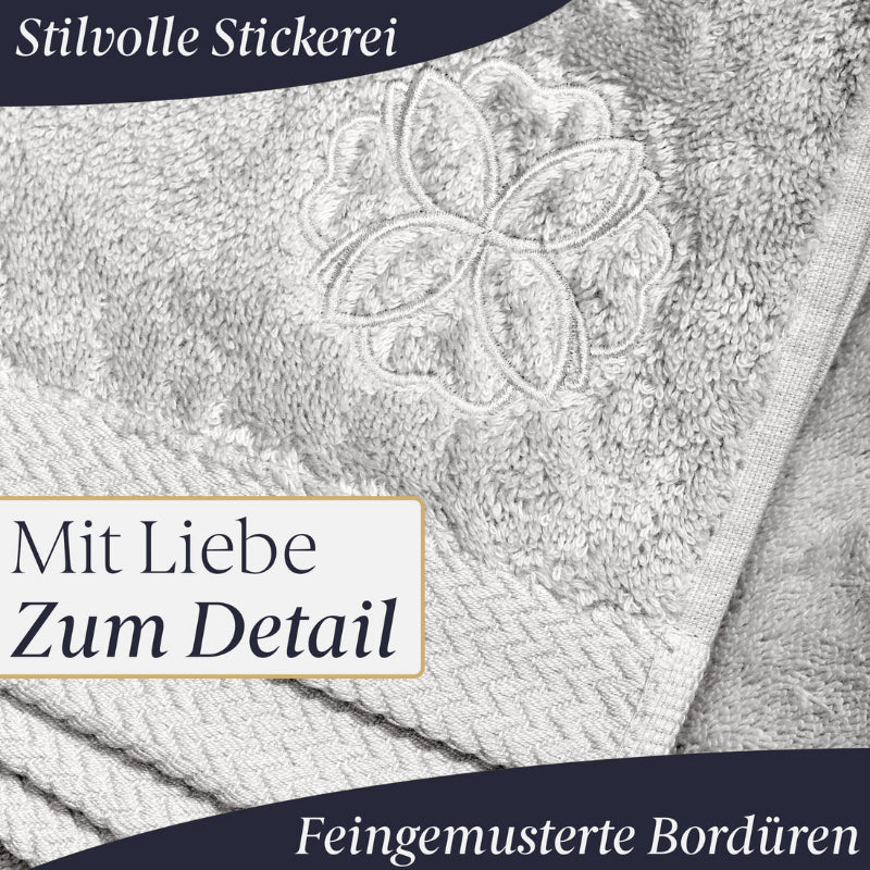 Liebenstein Saunahandtuch 70x200 cm – Anthrazit/Beige/Hellgrau