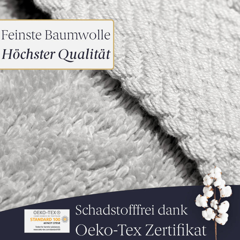 Liebenstein Saunahandtuch 70x200 cm – Anthrazit/Beige/Hellgrau