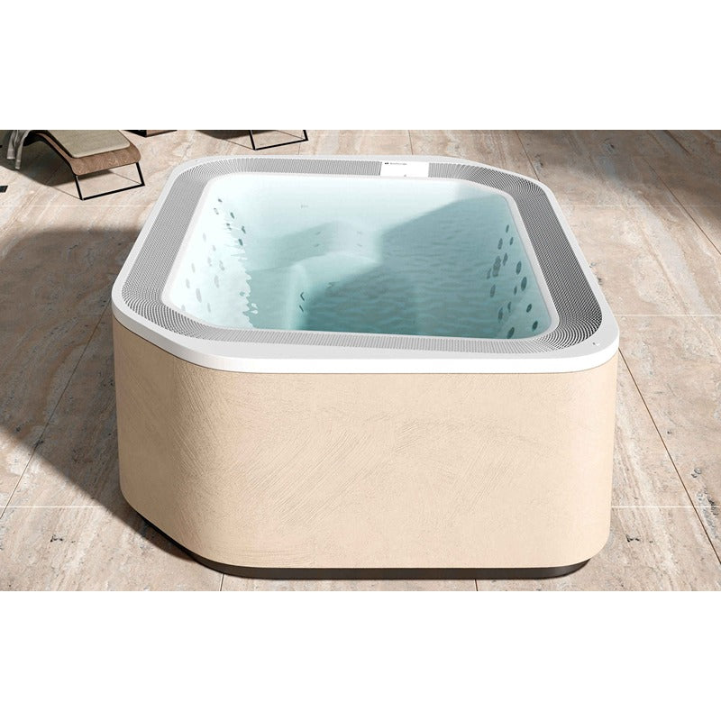 Novellini MOON Multifunktions-Outdoor-Spa 215 × 260 cm in heller Designausführung