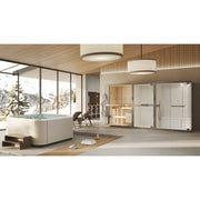 Novellini Home Oasis Wellnessbereich mit Whirlpool, Sauna und Dampfdusche in moderner Architektur