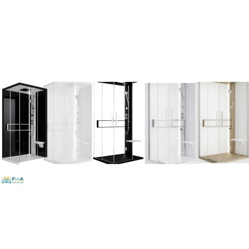 Novellini Glax 2 2P steam shower with sliding door (with fixed section) and side panel