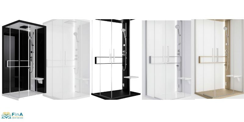 Novellini Glax 2 2P steam shower with sliding door (with fixed section) and side panel