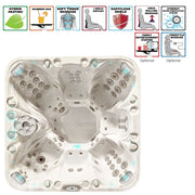 Passion Spas Joy Outdoor Whirlpool Draufsicht mit Massagejets und besonderen Ausstattungsmerkmalen