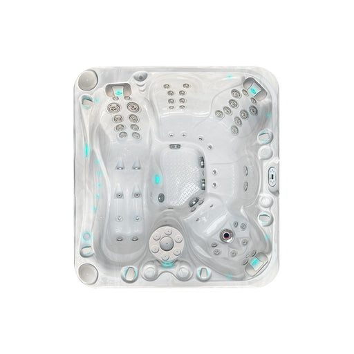 Passion Spas Pleasure Outdoor Whirlpool Draufsicht mit ergonomischen Sitz- und Liegeplätzen