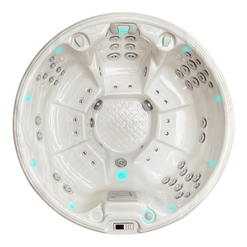 Draufsicht auf den Passion Spas Recharge Whirlpool Ø 200 mit Massagedüsen