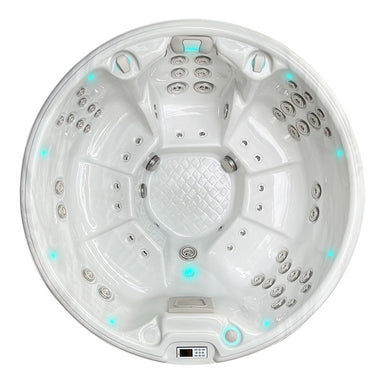 Passion Spas Recharge Whirlpool Ø 200 – Draufsicht mit Sitz- und Massageplätzen