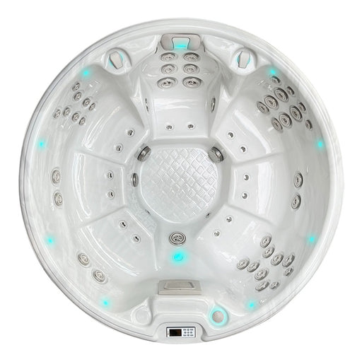 Passion Spas Recharge Whirlpool Ø 200 – Draufsicht mit Sitz- und Massageplätzen