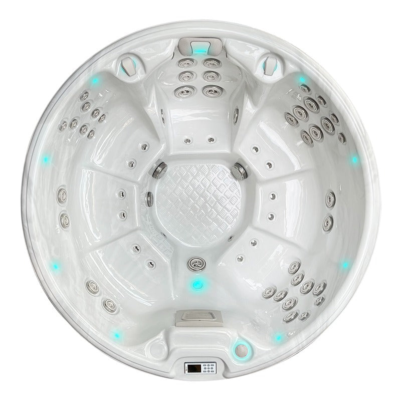 Passion Spas Recharge Whirlpool Ø 200 – Draufsicht mit Sitz- und Massageplätzen