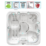 Draufsicht auf den Passion Spas Refresh Whirlpool 200x200 mit Hybrid Heating und Massagesystem