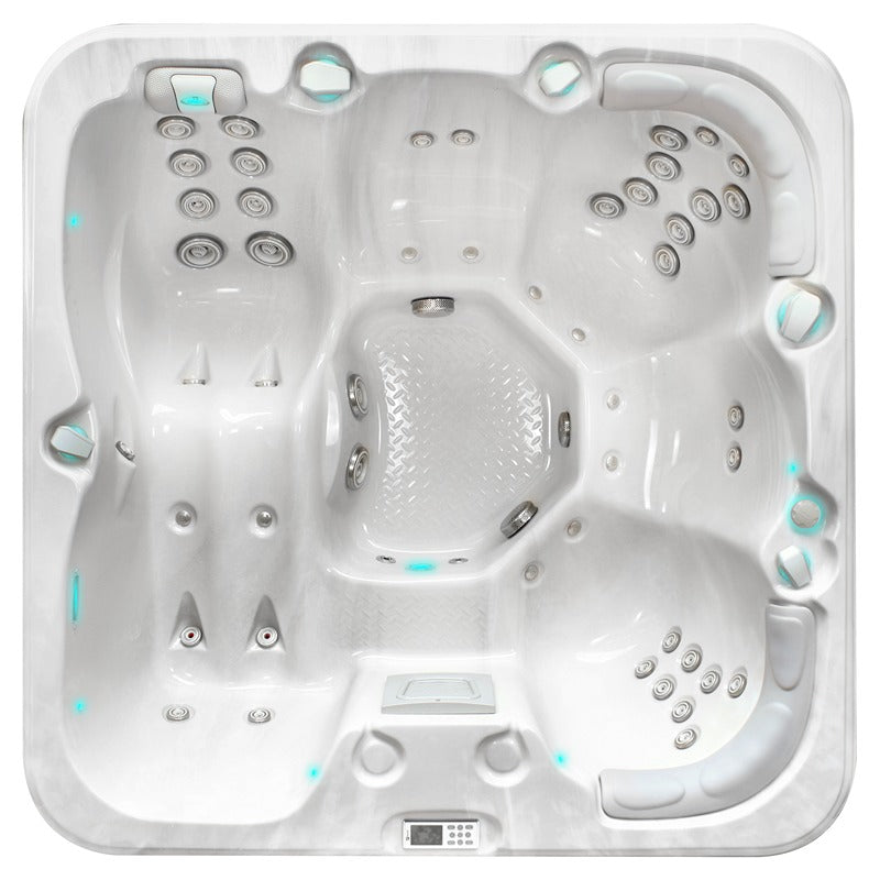 Draufsicht auf den Passion Spas Refresh Whirlpool 200x200 mit Massagedüsen