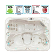 Passion Spas Renew Whirlpool 208x155 für 3 Personen – Draufsicht mit Massage- und Komfortfunktionen