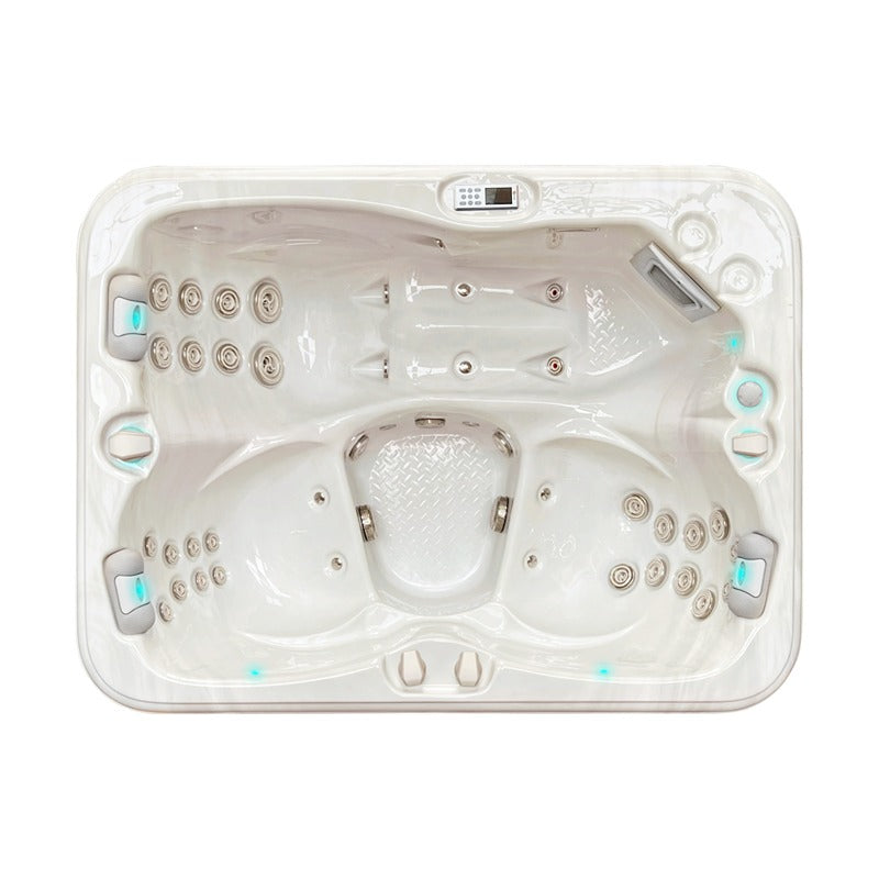 Passion Spas Renew Whirlpool 208x155 für 3 Personen – Draufsicht mit Sitz- und Liegeplätzen