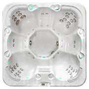 Passion Spas Rewind Whirlpool 204x204 – Draufsicht mit Sitz- und Massageplätzen
