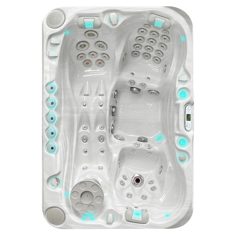 Passion Spas Sensation Outdoor Whirlpool Draufsicht mit großzügigem Innenraum und Massagedüsen