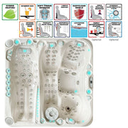 Draufsicht auf den Passion Spas Euphoria Outdoor Whirlpool mit ergonomischen Liegeflächen und Massagedüsen