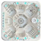 Passion Spas Excite Outdoor Whirlpool Draufsicht mit ergonomischen Sitzplätzen und zentralem Massagebereich