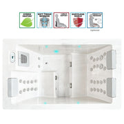 Passion Spas Serene 3 Outdoor Whirlpool Draufsicht mit Massagezonen, LED-Beleuchtung und besonderen Ausstattungsmerkmalen