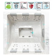 Passion Spas Serene 6 Outdoor Whirlpool Draufsicht mit Massagezonen, LED-Beleuchtung und besonderen Ausstattungsmerkmalen