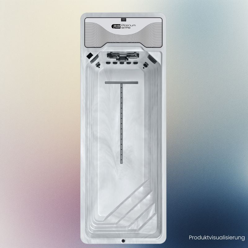 Produktvisualisierung des Platinum Spas Atlas Mini Pool River Jet in Draufsicht