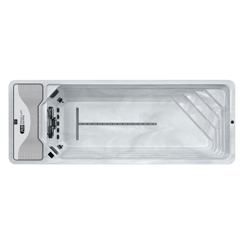 Platinum Spas Atlas Mini Pool River Jet, Draufsicht freigestellt, Inground Mini Pool ohne Wasser